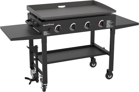 36 In. Gas Griddle Cooking Station 4 Burner Flat Top Gas Grill Propane Fueled Restaurant Grade Professional Outdoor Griddle Station, 1554